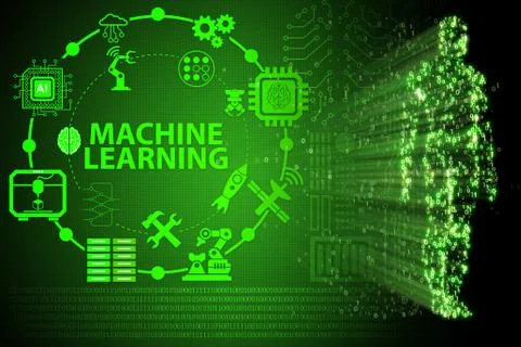 Machine learning computing concept of modern IT technology 库存插图
