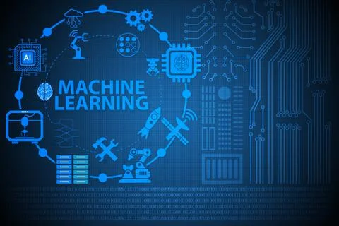 Machine learning computing concept of modern IT technology Stock Illustration