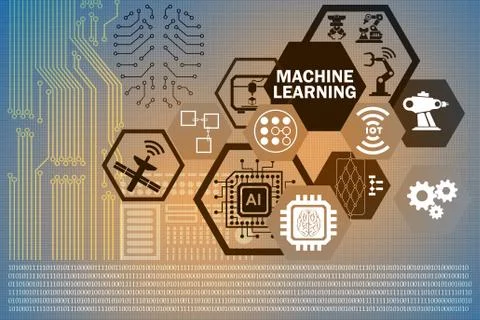 Machine learning computing concept of modern IT technology イラスト素材