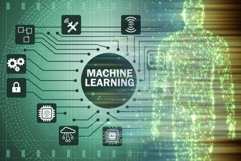 Machine learning computing concept of modern IT technology イラスト素材