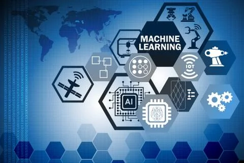Machine learning computing concept of modern IT technology Stock Illustration
