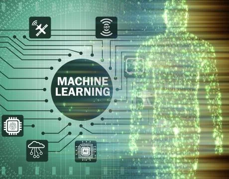 Machine learning computing concept of modern IT technology Stockillustratie