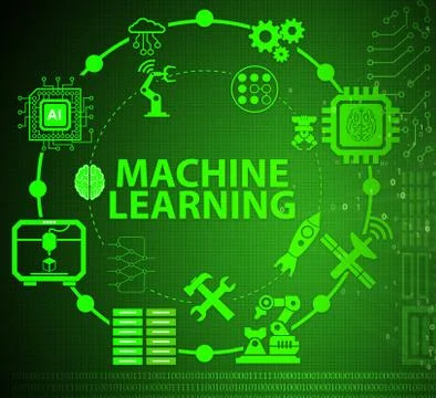 Machine learning computing concept of modern IT technology Stock Illustration