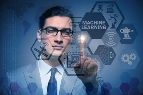 Machine learning computing concept of modern IT technology Stockfoto's