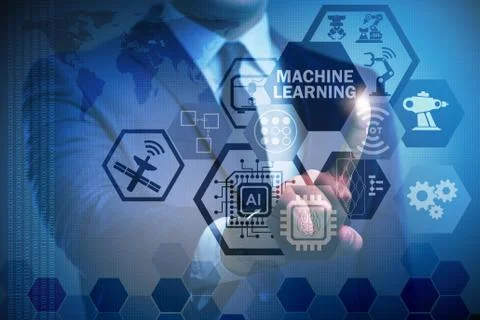 Machine learning computing concept of modern IT technology 스톡 사진