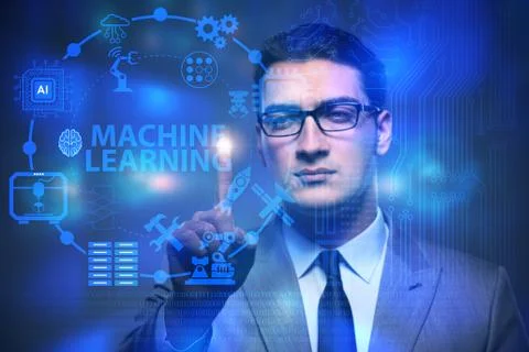 Machine learning computing concept of modern IT technology 库存照片