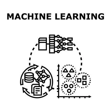 Machine learning computing data analysis and artificial intelligence 스톡 일러스트