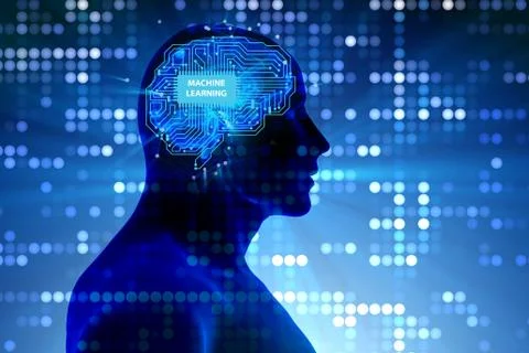 Machine learning concept - 3d rendering イラスト素材