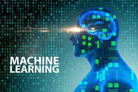 Machine learning concept - 3d rendering Stock Illustration