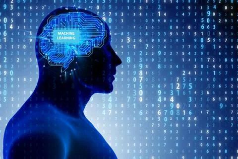 Machine learning concept - 3d rendering 스톡 일러스트