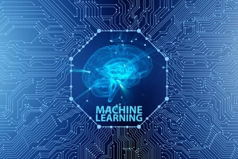Machine learning concept - 3d rendering イラスト素材