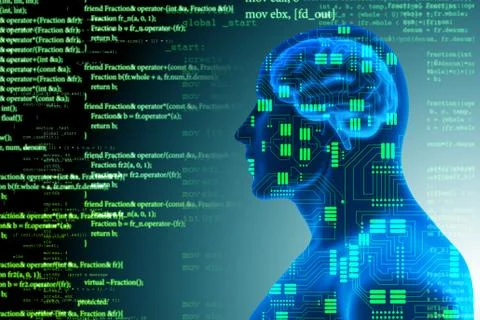 Machine learning concept - 3d rendering Stock Illustration