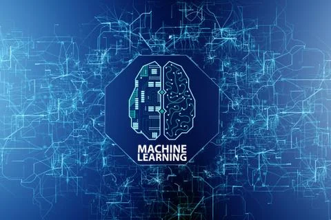 Machine learning concept - 3d rendering Stock-Illustration