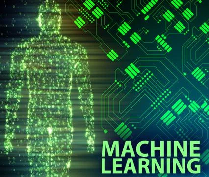 Machine learning concept - 3d rendering Stock Illustration