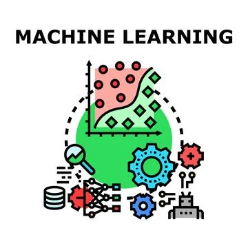 Machine learning concept with data analysis and ai イラスト素材