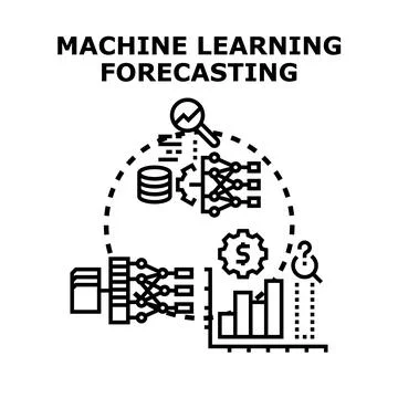 Machine learning concept for data forecasting process 스톡 일러스트