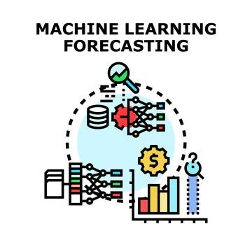 Machine learning concept for data forecasting process 스톡 일러스트