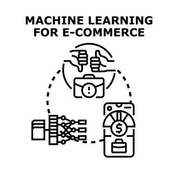 Machine learning concept for e commerce business analysis 스톡 일러스트