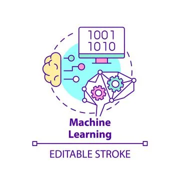 Machine learning concept icon Stock Illustration