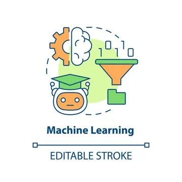 Machine learning concept icon Stock Illustration