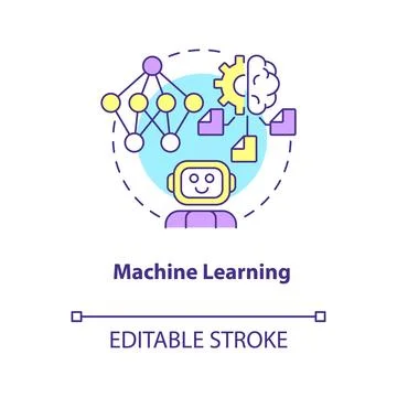 Machine learning concept icon Stock Illustration