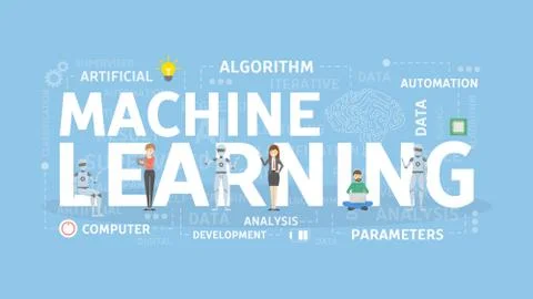 Machine learning concept. Stock Illustration