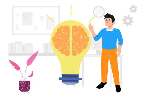 Machine Learning Concept Illustration 库存插图