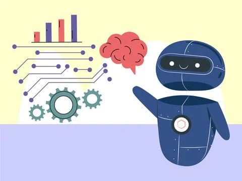 Machine Learning Concept Illustration Style Stock Illustration