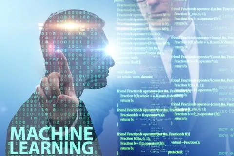 Machine learning concept as modern technology 스톡 사진