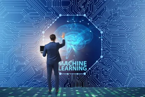 Machine learning concept as modern technology Stock Photos