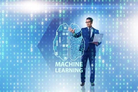Machine learning concept as modern technology 스톡 사진