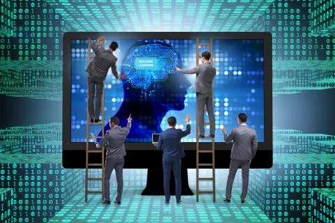 Machine learning concept as modern technology 스톡 사진