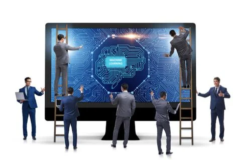 Machine learning concept as modern technology 스톡 사진