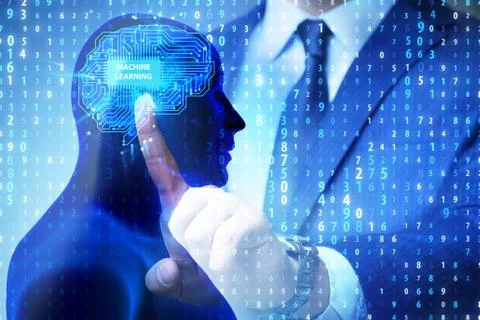 Machine learning concept as modern technology 스톡 사진