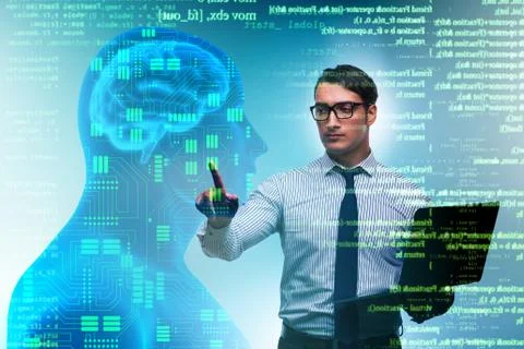 Machine learning concept as modern technology Foto stock