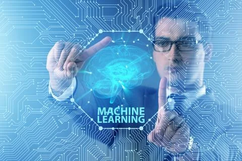 Machine learning concept as modern technology 스톡 사진