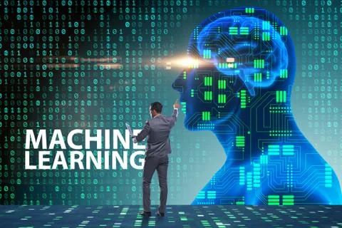 Machine learning concept as modern technology Foto stock