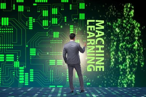 Machine learning concept as modern technology 스톡 사진