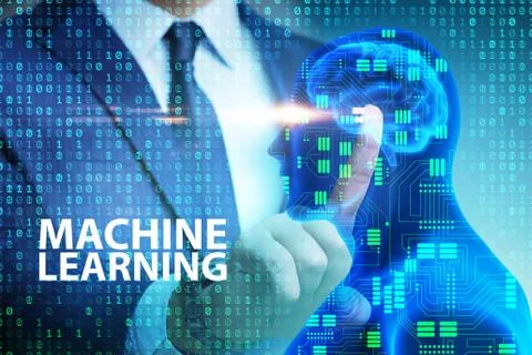 Machine learning concept as modern technology Stock Photos