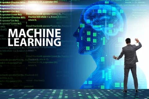 Machine learning concept as modern technology Stock Photos