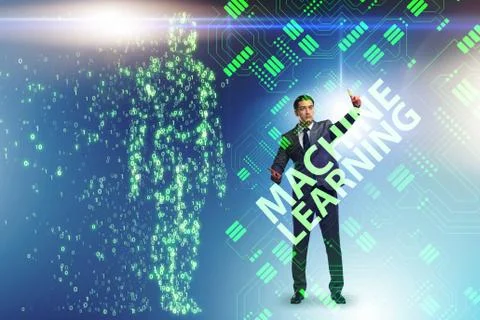 Machine learning concept as modern technology Stock Photos