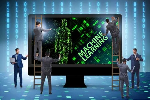 Machine learning concept as modern technology 스톡 사진