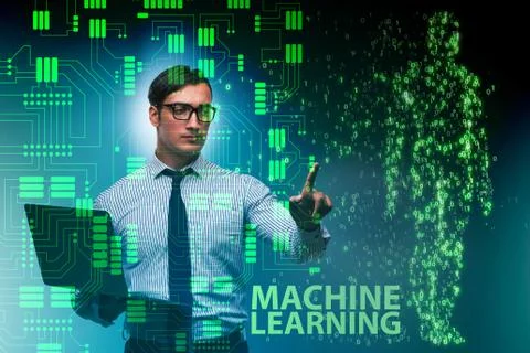 Machine learning concept as modern technology 스톡 사진
