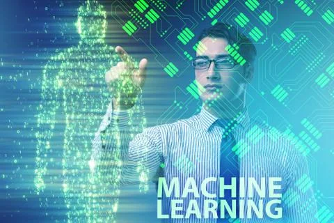Machine learning concept as modern technology 스톡 사진