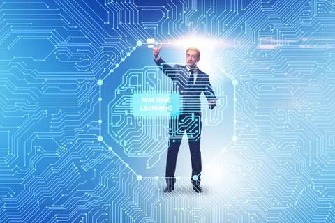 Machine learning concept as modern technology 스톡 사진