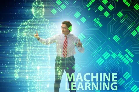 Machine learning concept as modern technology Stock Photos