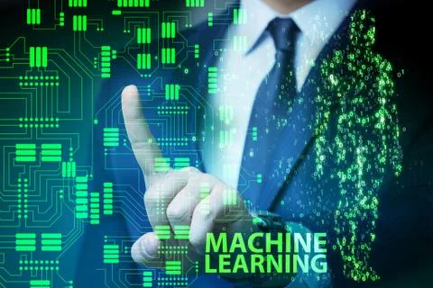 Machine learning concept as modern technology 스톡 사진