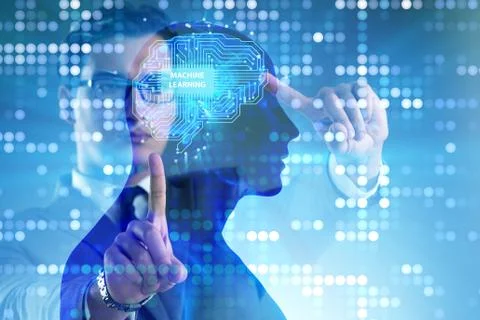 Machine learning concept as modern technology Stock Photos
