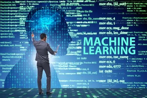 Machine learning concept as modern technology 스톡 사진
