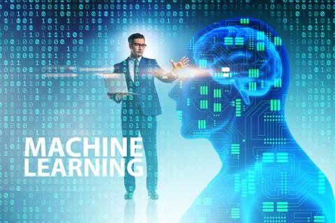 Machine learning concept as modern technology Stock Photos